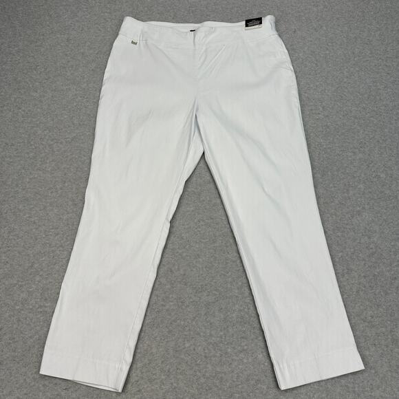 Counterparts Pull-On Mid Rise Slim Leg Dress Pants Womens 18 White Luxe Stretch - Picture 2 of 15
